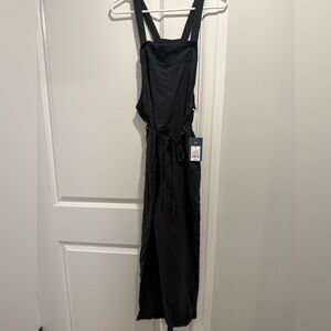 Universal Thread Linen Cropped Wide Leg Overalls NWT